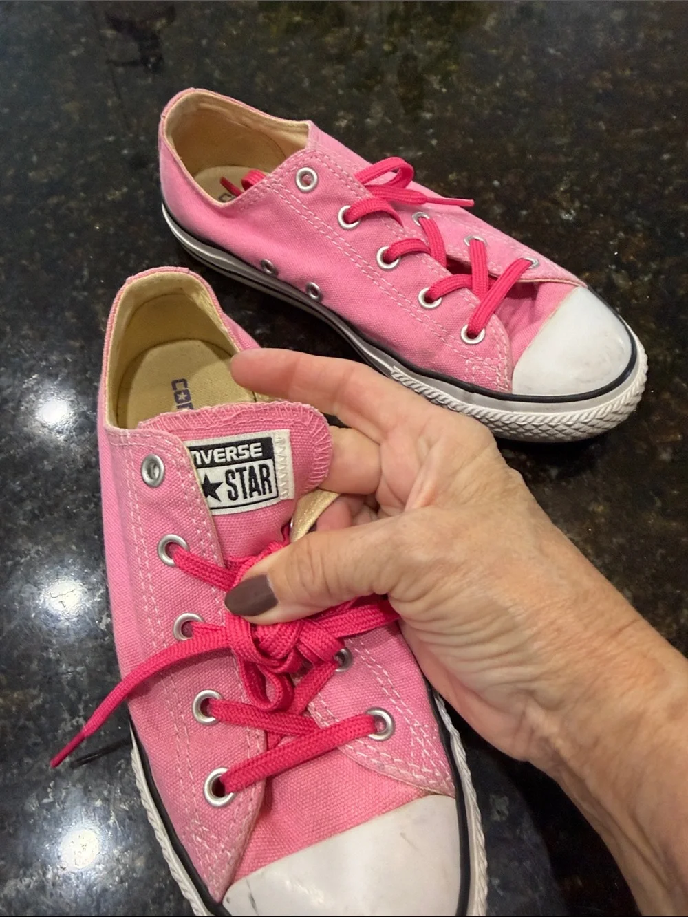 Converse Kids Bright Pink Low-Top Canvas Sneakers
